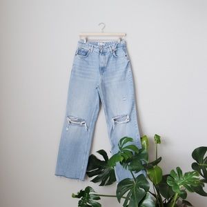 Zara High Waisted Wide Leg Jeans, size 8